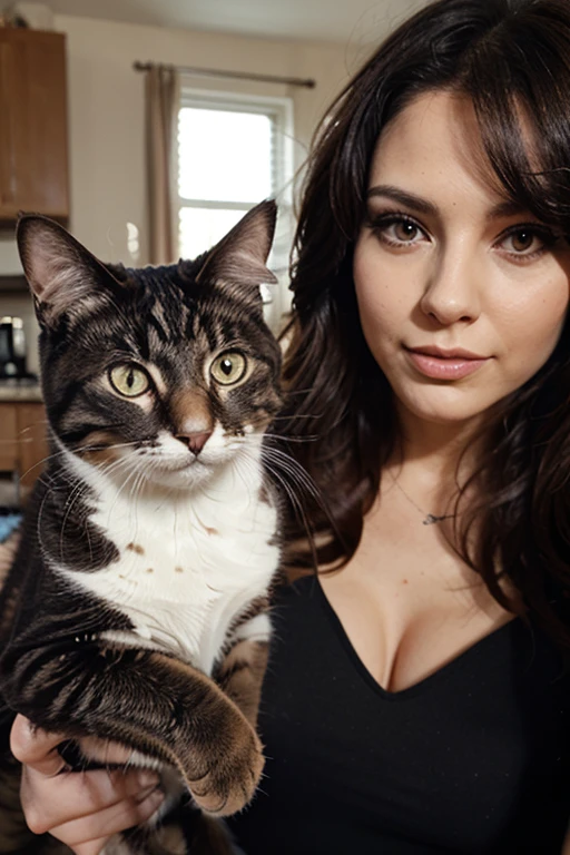 girl and cat