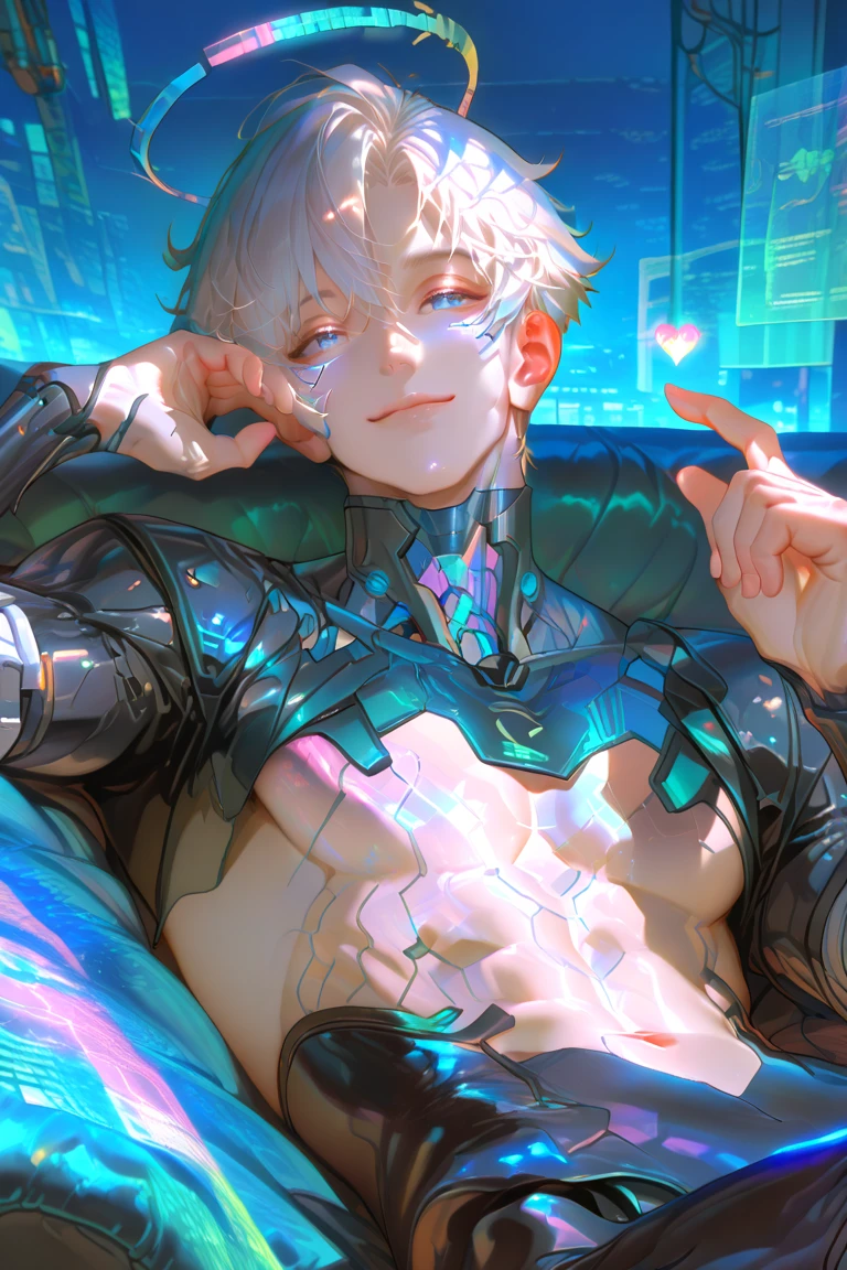 Eyes are bright, in a panoramic view，Character focus，Full body like , ((the only person))， Correct human anatomy，male people，Furry male wolf，Handsome， blue eyes，white skinned，white hair(short），Abs，pecloralis muscles , There is a pair on the forehead（Small big breast handle）blue corner fluorescence，on the grass，lie，sunlight，((naked))，((only in underwear))，((Stroke panties))，(Stroking crotch) ，barechested，the void，purple palace，((((((((brainwashing))))))))，Stick out his tongue，Liquid flows down the lower gear，Eros，drools，(Fluid spills from the lower body)，(the shy)，Excited，expecting，ingenious，(Young style)，((((Orgasmic face))))，((((Love eyes)))) ，k hd，8K，2048*2048