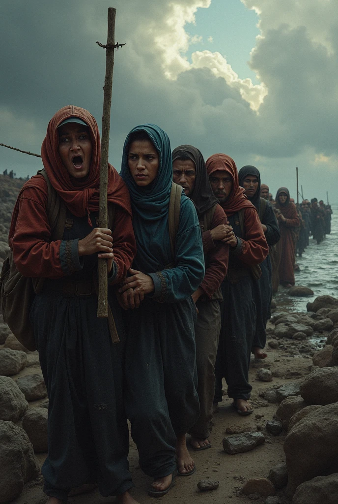 500 women and 200 children are refugees in the middle of the sea