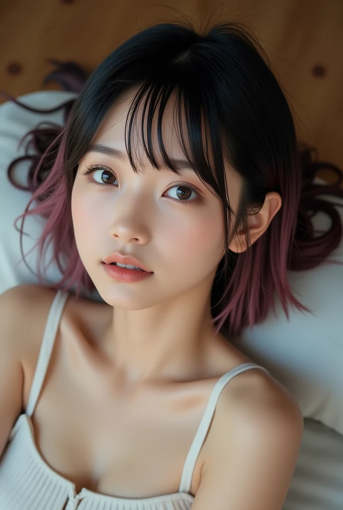 ((((masterpiece, best quality, high resolution)))), Extremely detailed 8K, Beautiful Indian, fair skin girl with voluptuous body, (Ultra HD, Ultra-detailed, Highly detailed, Highly realistic, Ultra-realistic, photograph realistic), (1girl:1.5), (Realistic colored hair), short wavy hair, bob cut, (dynamic pose facing at camera, lewd smile, blue eyes, (small bust:1.5), beautiful detailed face, beautiful detailed eyes), (see through white high school casual t-shirt:1.2), (pink color bra:1.6), cleavage, (see through white cotton skirt:1.2), (pink color panties:1.6), glow, sweat, (sunbeam, sunlight, (high school shoes:1.2).