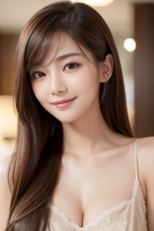 (masterpiece, Best Quality:1.37), (Realistic, Photorealistic:1.37), (ultra-highresolution:1.3), (Raw photo:1.3), (Sharp focus:1.3), shots on Canon EOS 5D Mark IV, 50 mm, F1.4, (Face Focus:1.37), extremely detailed CG Unity 8k wallpapers, (Ultra-detail:1.3), (Upper body image:1.3), break, A photo of extremely cute and beautiful TAIWAN woman, (TAIWAN idol face:1.3), (shiny brown straight thin hair:1.3), adult,  (Detailed beautiful girl:1.5), Beautiful detailed eyes, BREAK, (wearing detailed royal-blue silk chemise:1.37, black laces), (gorgeous, Attractive, classy), fcollarbone, Looking at the viewer:1.37, (largec-breasts:1.27), Slender, abs, (narrow waist:1.05), (light smile:1.27), break, (Gorgeous night view:1.37, Bedroom background:1.37, Detailed background:1.37), night bedroom, Rim Light, professional photo lighting, (Face Lighting:1.3), (face ring light:1.37), break, Photon Mapping, finely detail, vibrant details, a hyper realistic, Elegant, lying on bed, hand between legs,