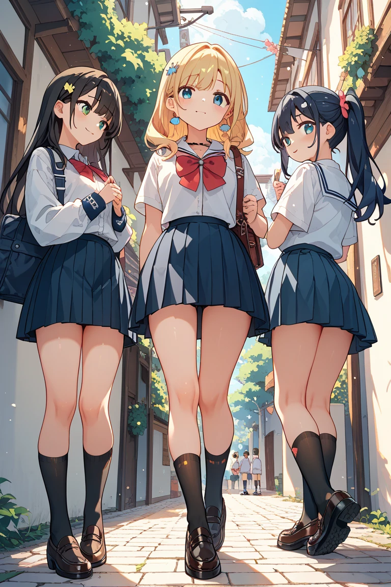 ecchi anime style, ecchi style, azur lane style, visual novel key visual, anime girls in underwear posing for a picture with a pink background, three girls in school uniforms standing in a library, ecchi anime style, hololive, ecchi, in clothes! highly detailed,  visual novel cg, jk uniform,  high school girls, upskirt, panty, anime maids riding early tanks
