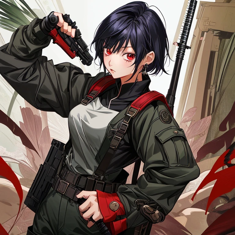 Outrageous resolution、masutepiece++, Best Quality++, ultra-definition++, ultra-definition++, 4K++, in 8K++, Side view, (Background Focus)++, Extremely detailed, Muscular wild big with clearly visible abs and muscles, (Bleeding)++, (Exploding battlefield),(Military man in green and brown camouflage suit), (((Wrap dynamite and grenades all over the body)))+++、(Evil), (shiny hair and skin),(Green camouflage suit), short-haired,(Red Eyes), (Asahi), (camouflage uniform)+, ((Muscle Soldier)) +++, Evil, ((Beautiful)), ,Explode on the battlefield,perpetrator, ragged clothes, evil eyes, western architecture, Dark tones, fantasy-inspired, hard disk, Best Quality, game, Wallpaper, dark environment,Belt bag, (battle posture), Lively, cleanshaven, Tight abs, Tomomo with tense muscles, Evil smile, Perfect eyes, Pupils, Perfect hands, Bloody Body, Wild tattoo, Evil atmosphere, (wet effect)+, (light effect), (Cinematic Light)+, (Light cinematic)+