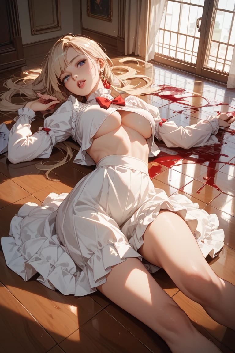(masterpiece:1.3),(highly detailed:1.3),(highres:1.1),best quality,Ultra-detail,1girl,solo,kitchen,jelofolkwang,naked apron,((white apron)),ass,sideboob, unclear clothes , white pantie, ((perfect body)), salon,((take off pantie)), legwear ,hand pantie, ((perfect breast)), perfect face,slightly curved body