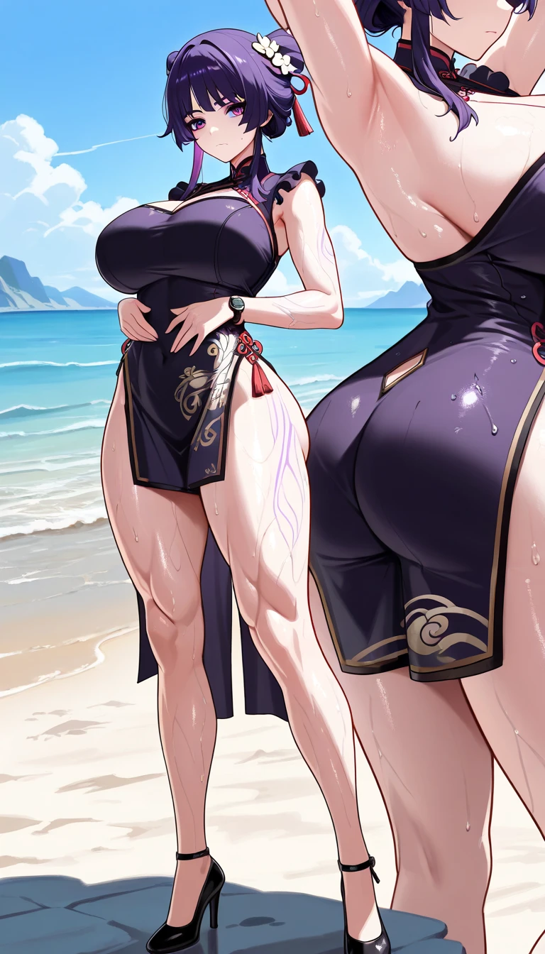 (((masterpiece))),(((High resolution)))、(((perfect face)))、(((Air Groove))), ((bikini)), ((top quality eyes)), ((high resolution face)), detailed face, (detailed texture), (plump), (big tits), ((back)), ((ass)), (((leaning forward)))