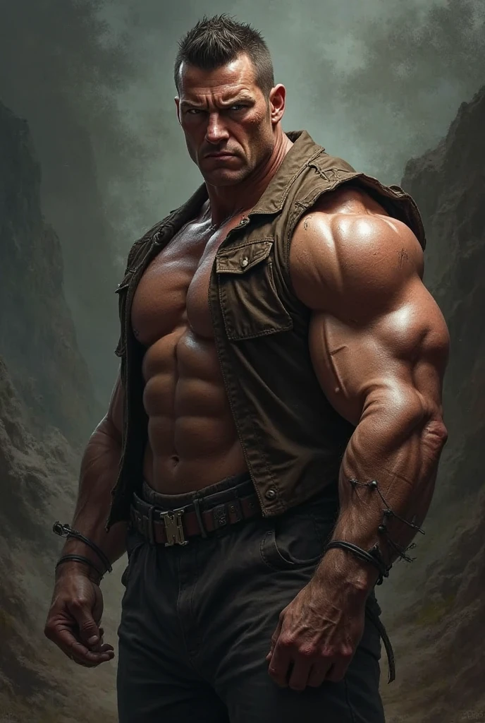 Make an image of Brock Lesnar with his name written BEAST