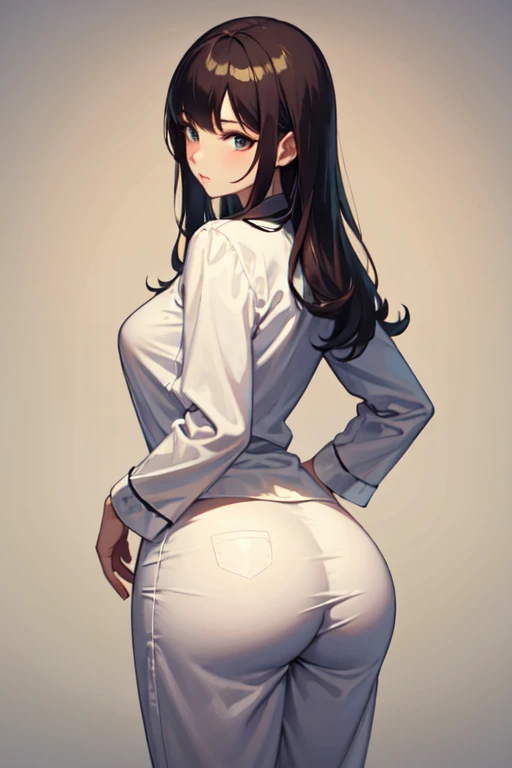 Anime-style image of a woman wearing a short skirt and glasses, hyperRealistic , a hyperRealistic , chic, Realistic , , Gwaiz, artwork in the style of Gwaiz, (SFW) Safe at Work, [ 4k digital art ]!!, Short full body portrait!,(masterpiece), (One serious civil service commissioner: 1.3), (Super thick and plump body: 1.3), (Huge breasts and buttocks)), (Small Head: 1.2), (Very small uniform)), (Shiny skin: 1.2), (A speech while crouching in the stands in the schoolyard in the morning)), {fat},1boy, penis, doggystyle, from behind, spreadassms, chubby body, fat body, short,ultra detailed, masterpiece, best quality, blush, a woman, rolling eyes, open mouth, school girl, wearing , wearing glasses, classroom, sunset, light particles, hdr, brown grey hair, midium wavy hair, shiny hair, bang, single braid, clear grey eyes, Smiling Kiss, Tongue Out, アニメ ,orgasm face, sexual climax, bitch, back shot, back view, low angle, from below, back view, arched back, looking back, all fours, chubby body, BIG ASS , saliva, BBW, slender waist, anal, seiza, hands on head,white eyes, Hand Drawn, Showing Ass, Bobcut, Knee socks, (Super thick and plump body: 1.3), Butt sticking out, Close your legs, seiza, spread legs, pleated skirt, Stretch your arms back, long pleated skirt, I can&#39;t see your butt, Buttocks hide, Arms folded behind back, Super big butt, Awesome numbness , Plump , Chubby, Butt sticking out,