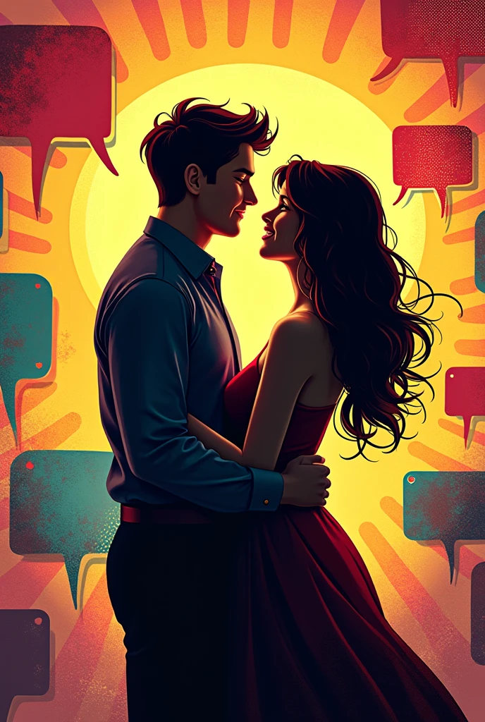 Couple dancing in 80's disco, vintage style, (T-shirt design), realistic volumetric light of masterpiece
