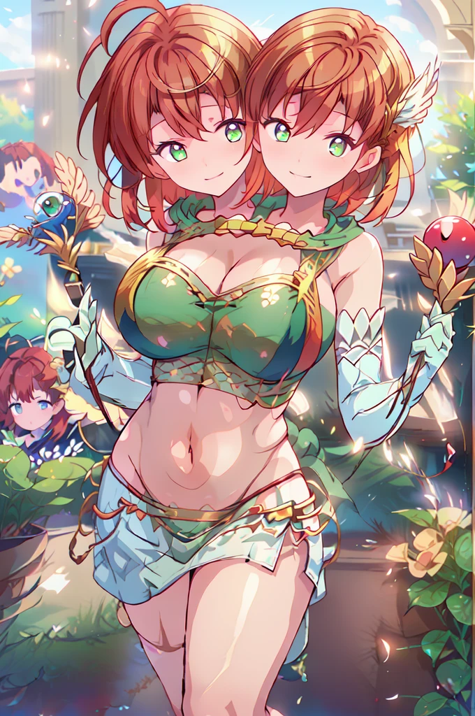sakimiyairuka, red hair, green eyes,(one side up), medium hair, side ponytail, green scrunchie, hair ornament, gleaming skin, big breasts, full nude, nude,
nsfw, masterpiece, best quality,
best quality, masterpiece, extremely detailed CG, official art , professional lighting, detailed background,