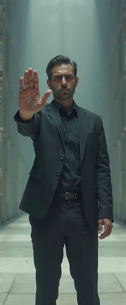 A handsome  FBI agent  has a big hole in the back of his pants during a mission exposing his funny whimsical briefs  