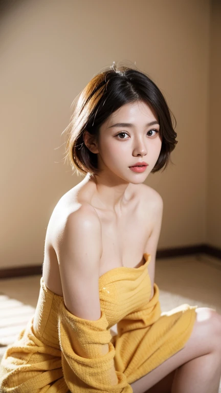 NSFW,(In 8K、highest quality、masterpiece、realistic、Super become familiar with、Photoreal), ((1 girls cute face:laughter:show teeth),,{{A girl, full body, naked, nude, bare}},(beautiful and delicate eyes:double eyes),{{short hair}}, {{Bowl cut}}, {{straight hair}},{{Short bangs above the eyebrows,}},(lighting from below), , soft front light, beautiful expression, cute face,: {{}}, short brown hair and big eyes, black hair and big eyes, Stunning facial portrait, cute realistic portrait, , Realistic young girls, realistic face,, {Realistic and beautiful big eyes}, surreal ,{Sitting on a wooden chair:1.5}},,{{Open your legs, you can see your panties:1.5}}