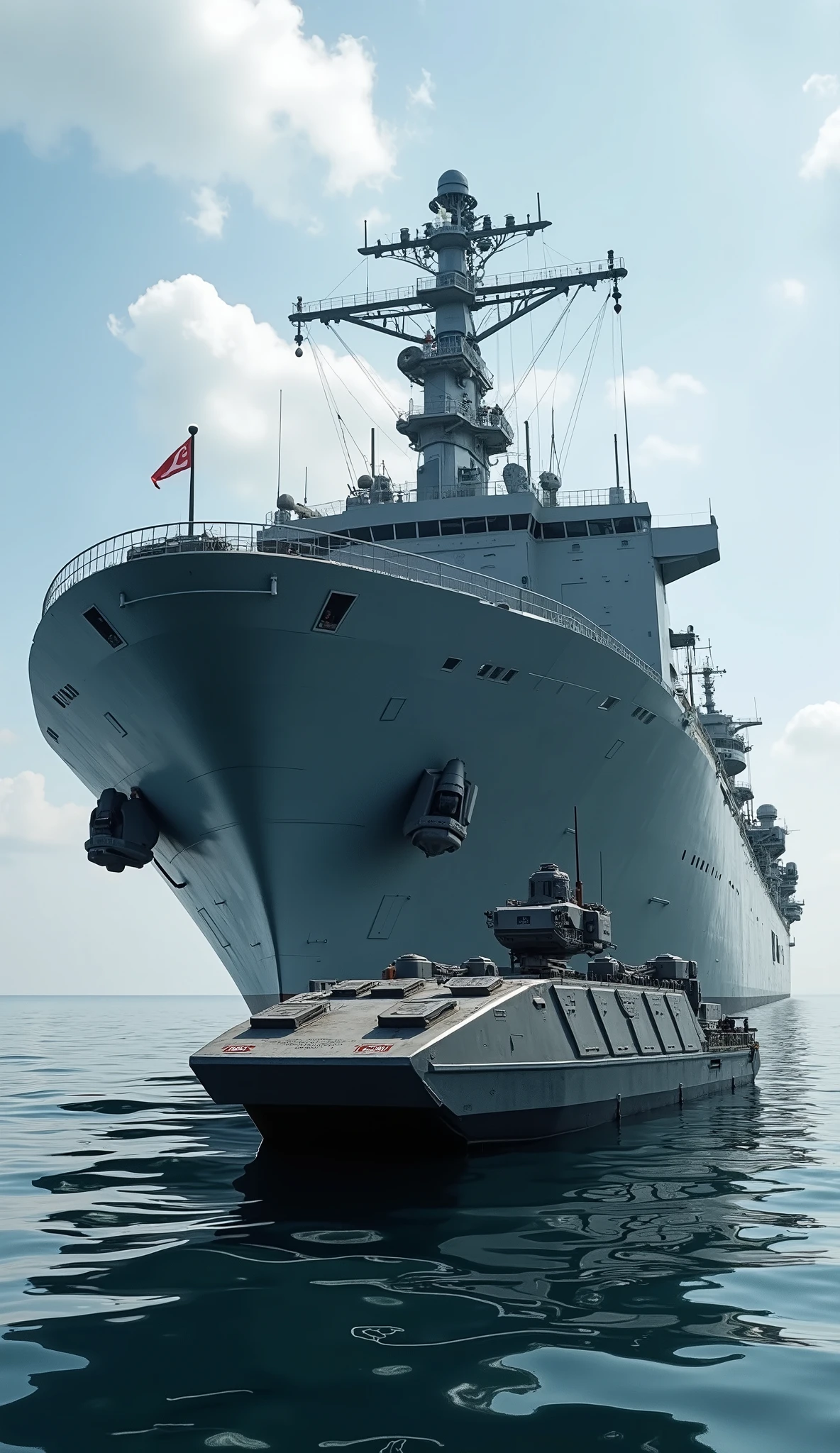 For high-definition footage, see、You can also see、large offshore supply ship Miguel Keith off Sasebo、Full deck and bow like a tanker、has 2 tiers and a work deck under the deck supported by a steel frame、AAV7 amphibious fighting vehicle、Floating、High-definition footage from an AAV7。