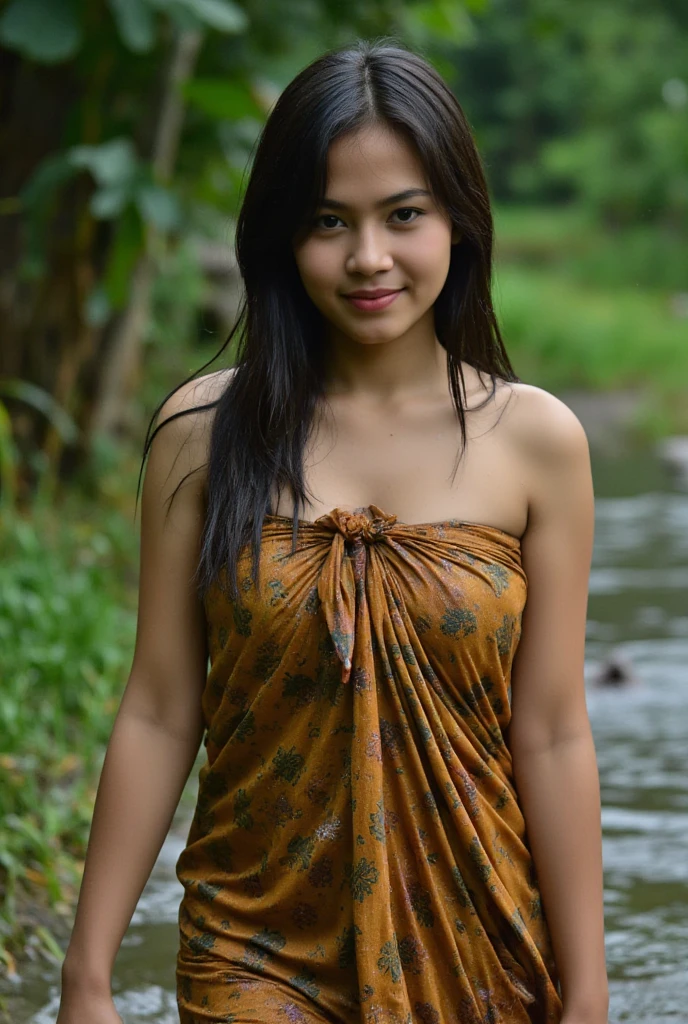 1 Indonesian-Dutch girl, 25 years old, long fashion hair, fit body, cleavage, skintight black lace kebaya, batik skirt, highly detailed, ultra hd, 8k, detailed face, bright eyes, perfect eyes, detailed lips, sexy lips, perfect hands, dynamic angle, cowboy shot, (hyperrealistic), (illustration), (high resolution), (8K), (extremely detailed), (best illustration), (beautiful detailed eyes), (best quality), (ultra-detailed), (masterpiece), (photorealistic), (natural light), (detailed face), (high detailed realistic skin texture), (anatomically correct), (solo), (high detailed realistic hair), (caramel hair), (heterochromic eyes), (detailed eyes), (brown eyes), (realistic huge breasts), (slender abs), (very slim waist), (dynamic pose), (closed tiny mouth), (horny expression), (dimple), (a girl playing in the garden), (see-through clothes:1.21), (transparent clothes:1.2), (open shoulders), (exposed nipple breasts:1.19)