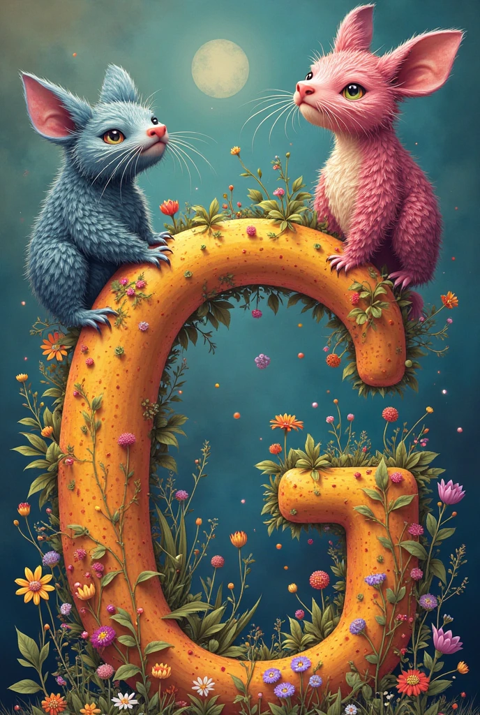 Create an image of an alphabet in English with images of the initials