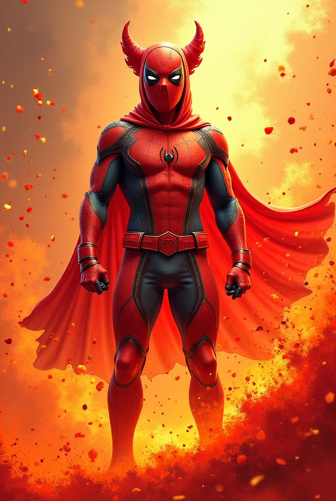 Red Hood from DC covered with tree branches, bright blue white glowing heart visible from human, nighttime, colorful, photography hyper-detailed hdr cinematic lighting, softbox lighting, extreme detail