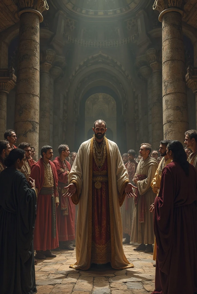 Daniel begins to remind Belshazzar of his grandfather's story, Nabucodonosor. He speaks of how God had exalted Nebuchadnezzar