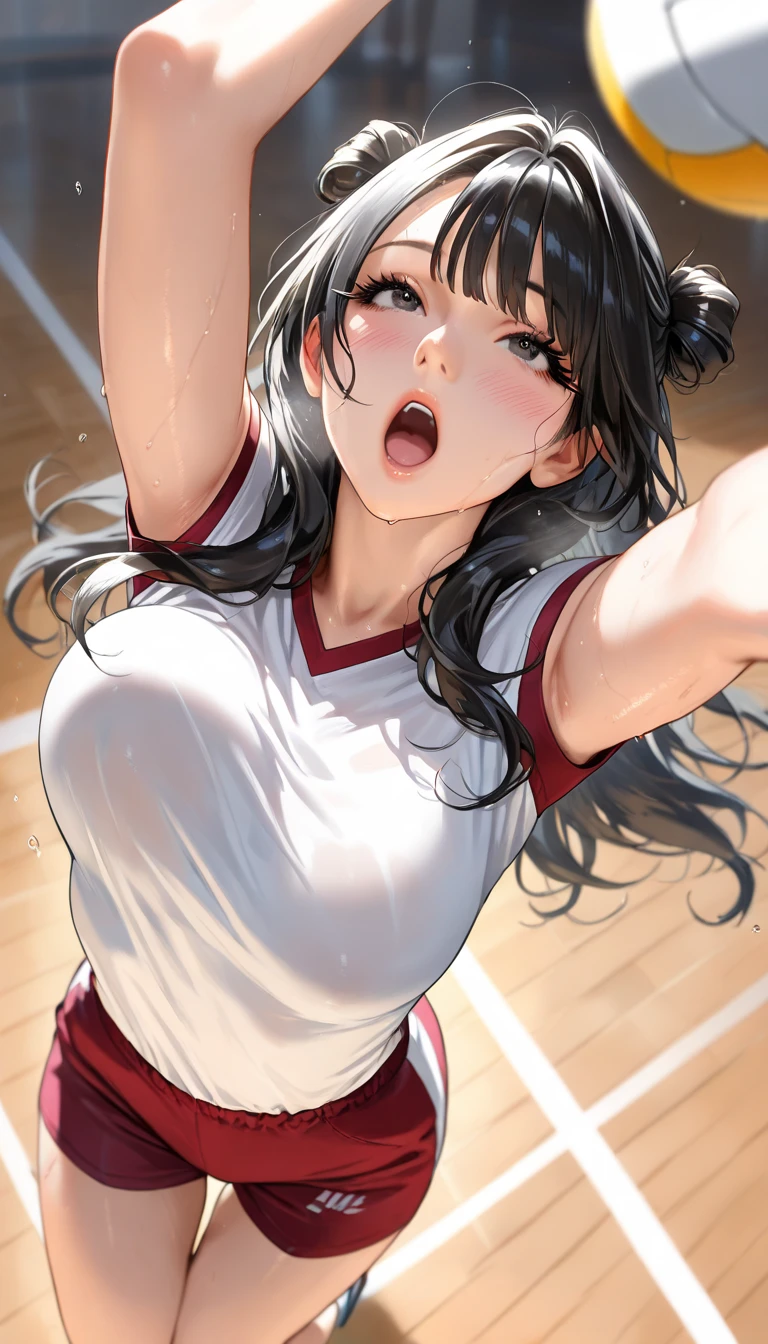(Very small girl rides guy perfectly:1.5)、(Straddling Girl:1.3)、(Big Breasts:1.8)、(eyes half closed:1.3)、(Crying:1.4)、(tears:1.3)、(The body shakes violently)、8K resolution、 ((Highest quality))、Anatomically correct、(Expose:1.9)、(White gym clothes:1.9)、((Hasselblad Photos))、[:(Detailed face:1.2):0.2]、(heavy rain:1.5)、(Sweaty:1.6)、(Squat:1.4)、(Intense sex:1.9)、(Thick penis:1.9)、(Dripping a lot of semen from the vagina:1.6)、(Groping the chest:1.6)、(Several middle-aged men)、(Spread your arms wide:1.8)、(Top view:1.6)、(Braiding hair:1.5)、(Loss of strength from the body:1.3)、(呻吟)、(White haze:1.3)、(ejaculation)、(Thin limbs:1.3)、(Lying on your back:1.6)、(Fixing the body on the floor:1.3)