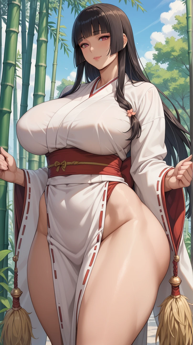 A woman in her fifties wearing a white kimono takes a photo, chic, Rendered with sfm, Surrealistic full-body portrait, tits proportions, The strongest pose, tits, fighter pose, honest, sfw version, Fighting pose, Hyperreal Rendering, makoto shinka, [ 4K Photorealism ]!!, [ 4K Photorealism ]!!!, Voluptuous body, Curved body, Tifa Lockhart, Naughty anime style, Plus Size Model, Dirty body,Erotic cartoon style body, Wife&#39;s Big Ass,Married Woman&#39;s Eros, Housewife Style, Married woman atmosphere