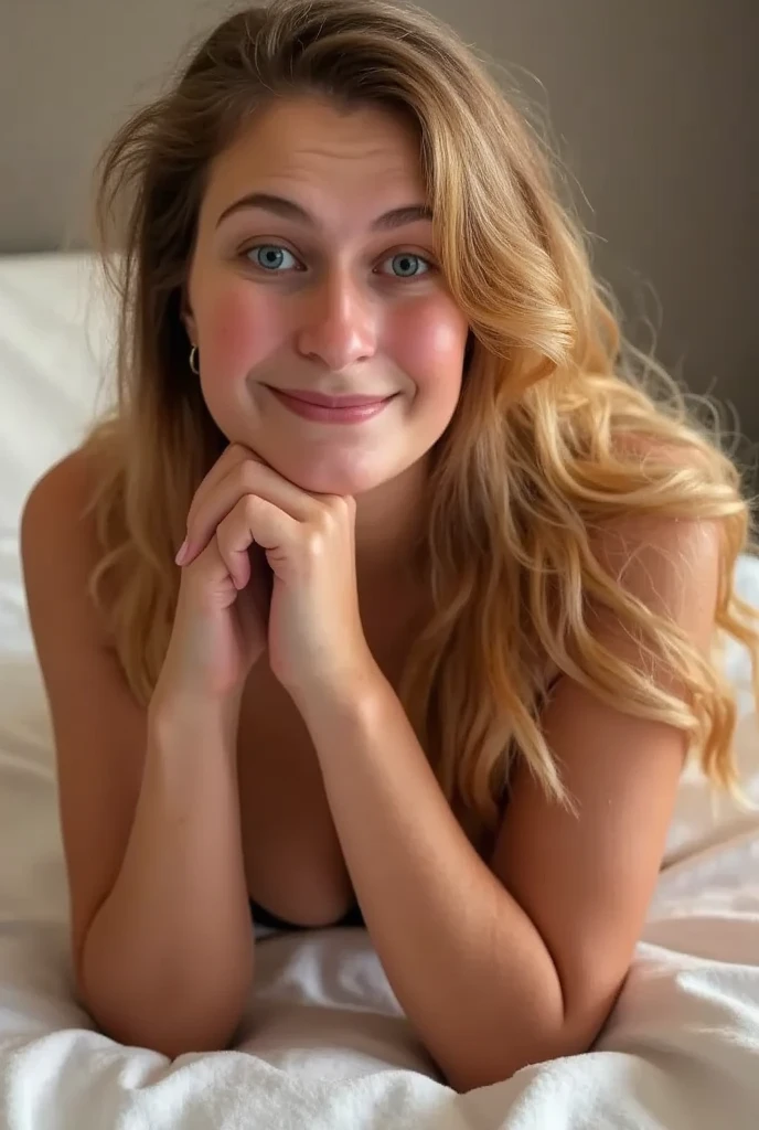 Barefoot maiden,Full-figured,Realistis,Beds,Scratch your feet,laughingly
