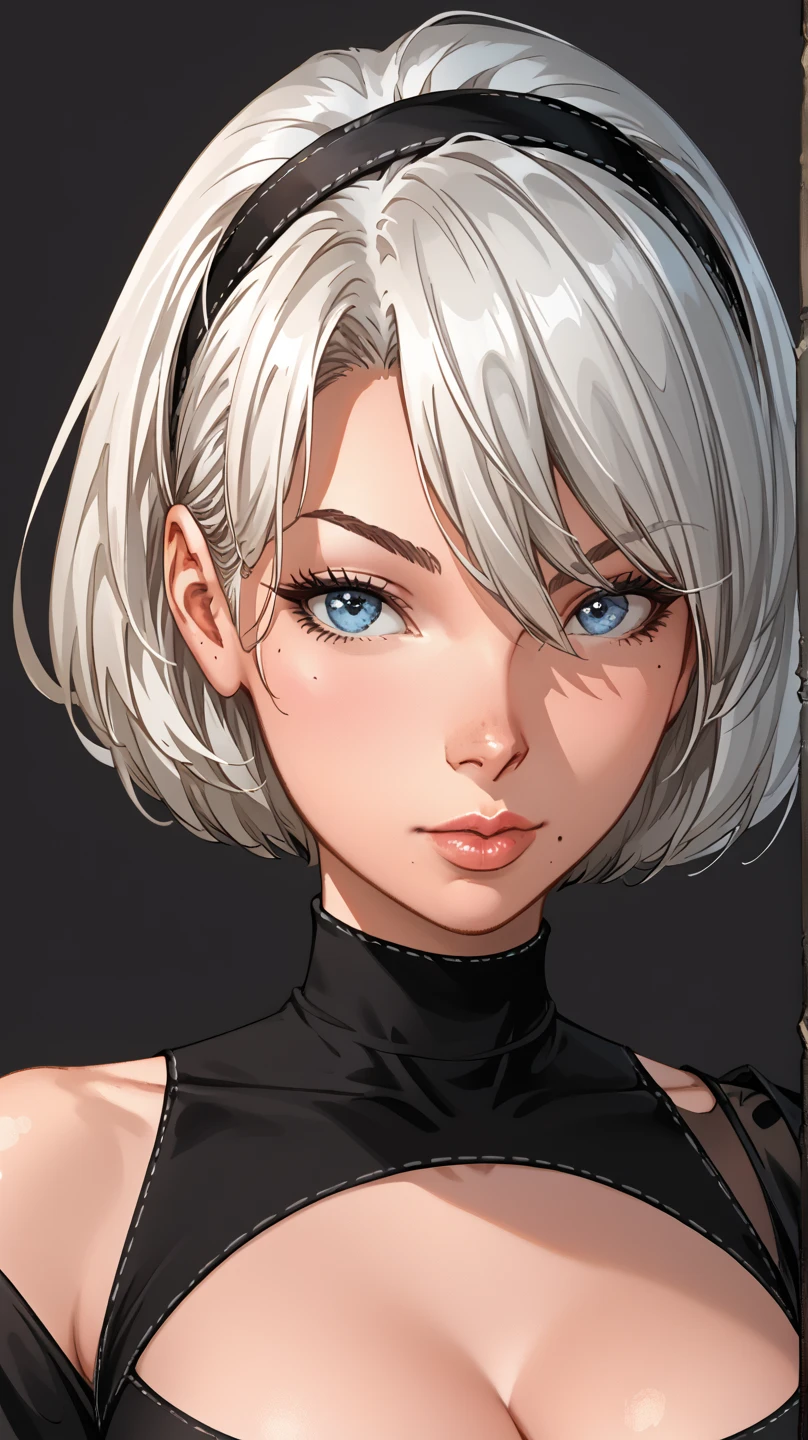 a woman wearing a tight underboob t-shirt and leggings, front view, beautiful detailed eyes, beautiful detailed lips, extremely detailed face, long eyelashes, realistic, photorealistic, 8k, high quality, masterpiece, intricate details, cinematic lighting, dramatic atmosphere, vivid colors, dynamic pose, fashion photography, white hair