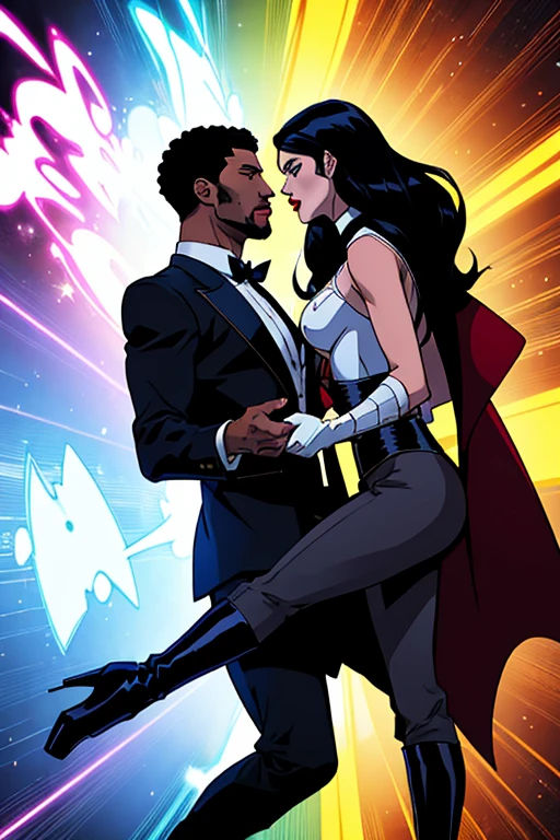 Hdr, masterpiece,4K, ray tracing, best quality, 1boy, 1girl, steven quartz universe, connie maheswaran, face to face,enamored couple, passionate sensuality, nightclub background, erotic dancing, couple focused, couple dancing together, highly-detailed animation, beautiful aesthetic, detailed smooth textures, motion lines, incredible absurdres, sharp gradients, deep highlights, unreal engine, incredibly detailed, dynamic lighting, carnality,
dynamic perspective, dynamism, brilliant shading, sensual shadowing, sensuous atmosphere, intricate fabric details, amazing skin, perfect hands, perfect, perfect eyes, steven quartz universe, age 23, fat man, handsome, wavy black hair, strongman waist, deep brown eyes, round face, urban masculine rave outfit, connie maheswaran, age 22, salacious rave girl, blue fire decal urban rave minidress, perfect square physique, beautiful detailed black eyes, flowing, shining, wavy black hair, toned, wide hips, firm chest, hypnotic hips, salaciously smiling, looking over shoulder