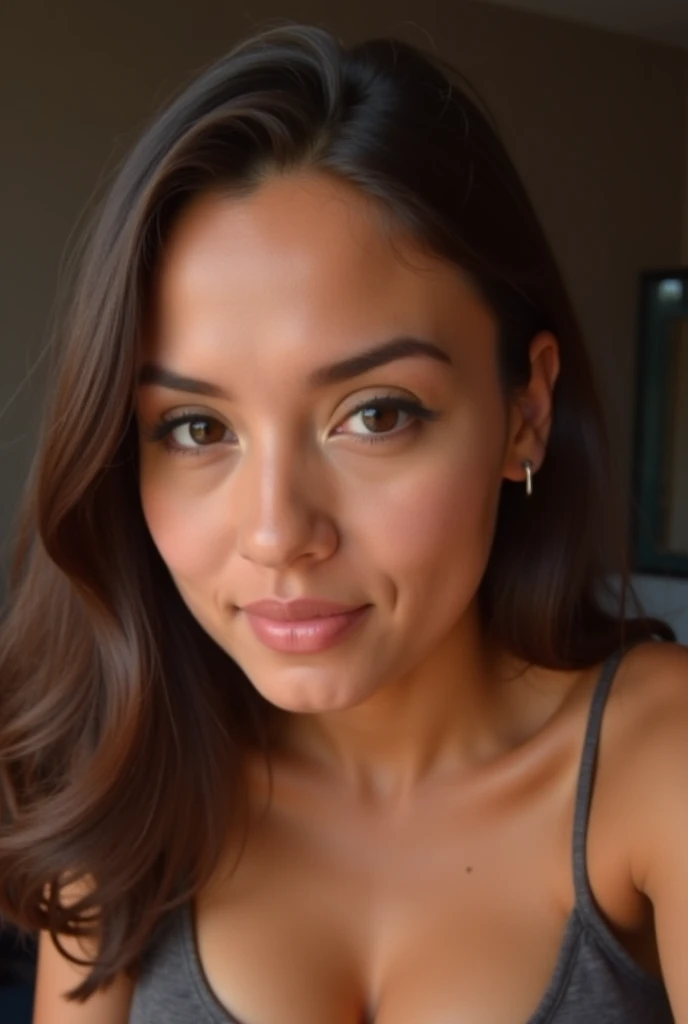 Brazilian woman 2 selfie background room 