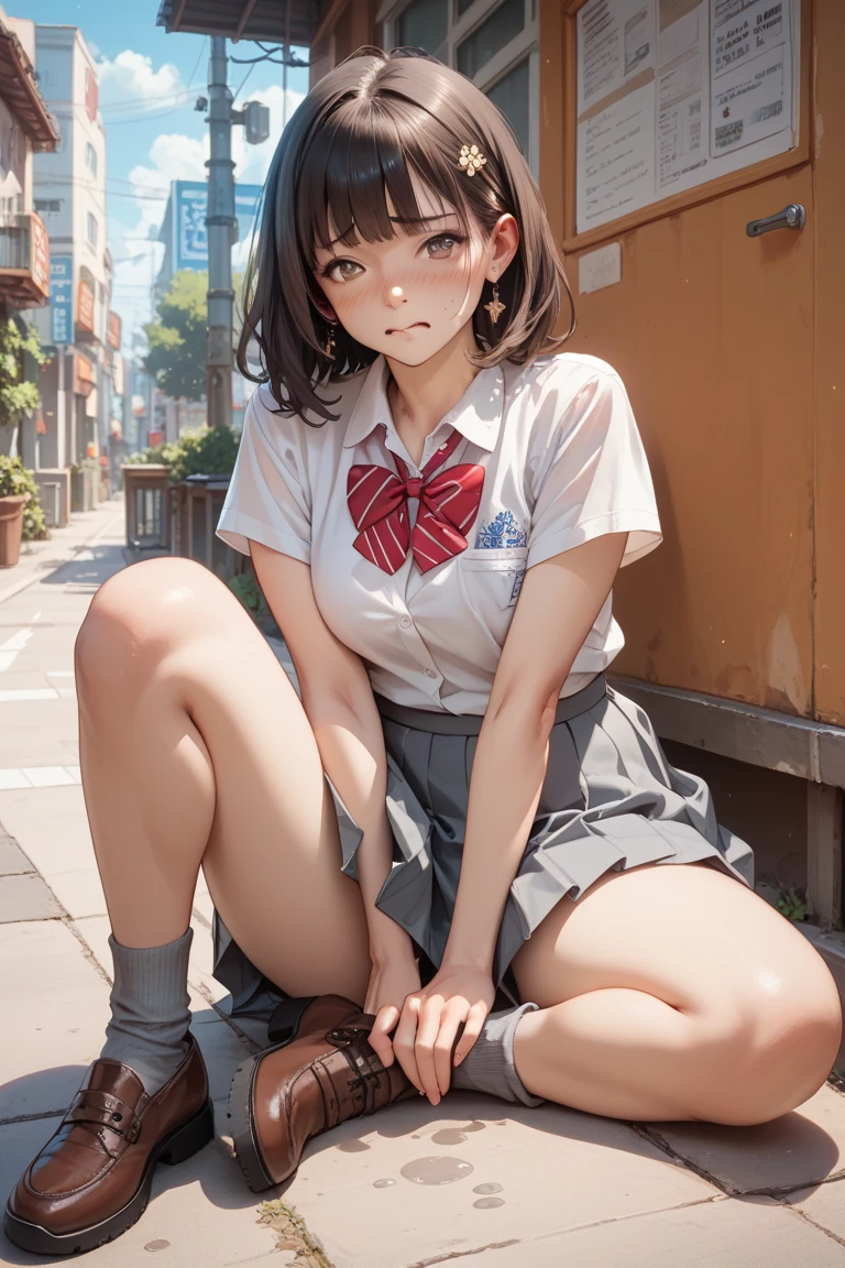 &Quot;((obra-prima), qualidade superior), kinomoto sakura, 1girl, brown hair, short hair, antenna hair, two side up, hair bobbles, green eyes, school uniform, ginasta, sorrir, risada, oceano, sardas, corar, olhar fixo no espectador, nuvem, Rejeitar, ondas, piso, molhado, cameltoe, ((flexible)), seios gigantescos, (perfect body),(perfect proportions), roll, artbynoise, HDR,vibrant, day, sunlight, best shadow, best illumination, garden of tomoeda elementary school, petals, cherry tree, pink school bag with hanging decorations,