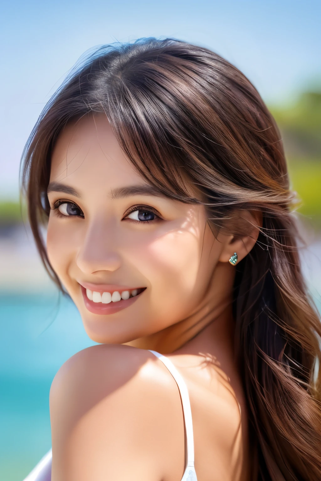 1 girl, (Wearing a satin dress:1.2), Very beautiful Japanese idol portraits,
(RAW Photos, Highest quality), (Realistic, Realistic:1.4), (masterpiece), Giving the viewer a testicle massage,
Very delicate and beautiful, Very detailed, 2k wallpaper, wonderful, finely, Very detailed CG Unity 8K wallpaper, Very detailed, High resolution, Soft Light,
Beautiful detailed girl, 30 years old, Very detailed eyes and face, Beautiful and sophisticated nose, Beautiful and beautiful eyes, Cinema Lighting,
(Fashion magazine photography:1.3), (night lighting), (Waterfront), (Semi-long hair), Complete Anatomy, Slender body, smile