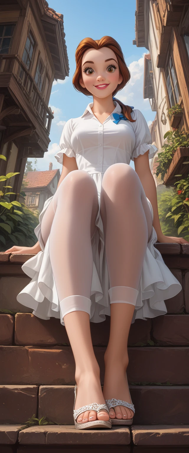 Big Breasts:1.2、、Highest quality、Very detailed、Highly realistic eye masterpiece、Highest quality、Very detailed、Gray Hair、Perfect Face、Long Hair、White Dress、Sundress、anime、countryside、Gutter Belt、White Stockings、Pussy、{{{{{M-shaped feet}}}}}、Browsing Caution、Love Juice、semen、Acme、sit、urination、Squirting、Pee、Dripping liquid、From the side、