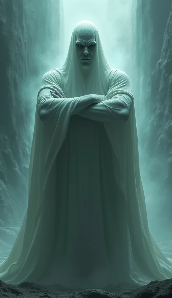 A muscular ghost covered in sheets