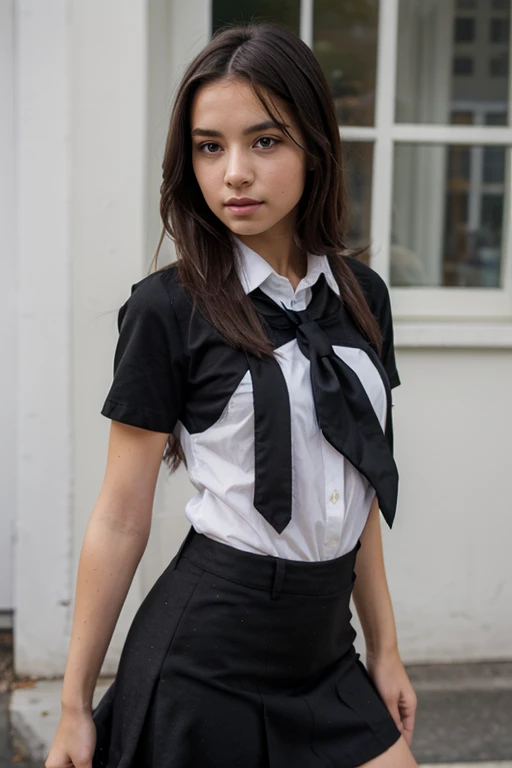 portrait of lexi_dona,
 ((best quality)), ((masterpiece)), ((hyper-realistic)), (ultra-detailed), photo, high quality,
black shirt,
yellow collar  tie,
black jeans,
yellow belt,
walking pose,
city, street,
night,
(bokeh),(detailed), (intricate), (cinematic lighting), (sharp focus on eyes), (skin texture:1.2),
(highly detailed face, realistic skin texture), 
fujifilm xt3, natural skin texture, by holly randall,
<lora:lexi_dona:0.8>