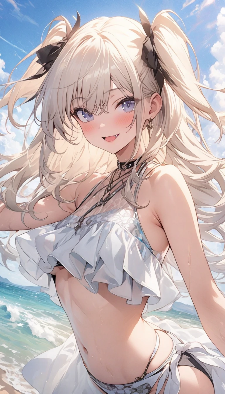 Competitive swimsuit with belly button exposed