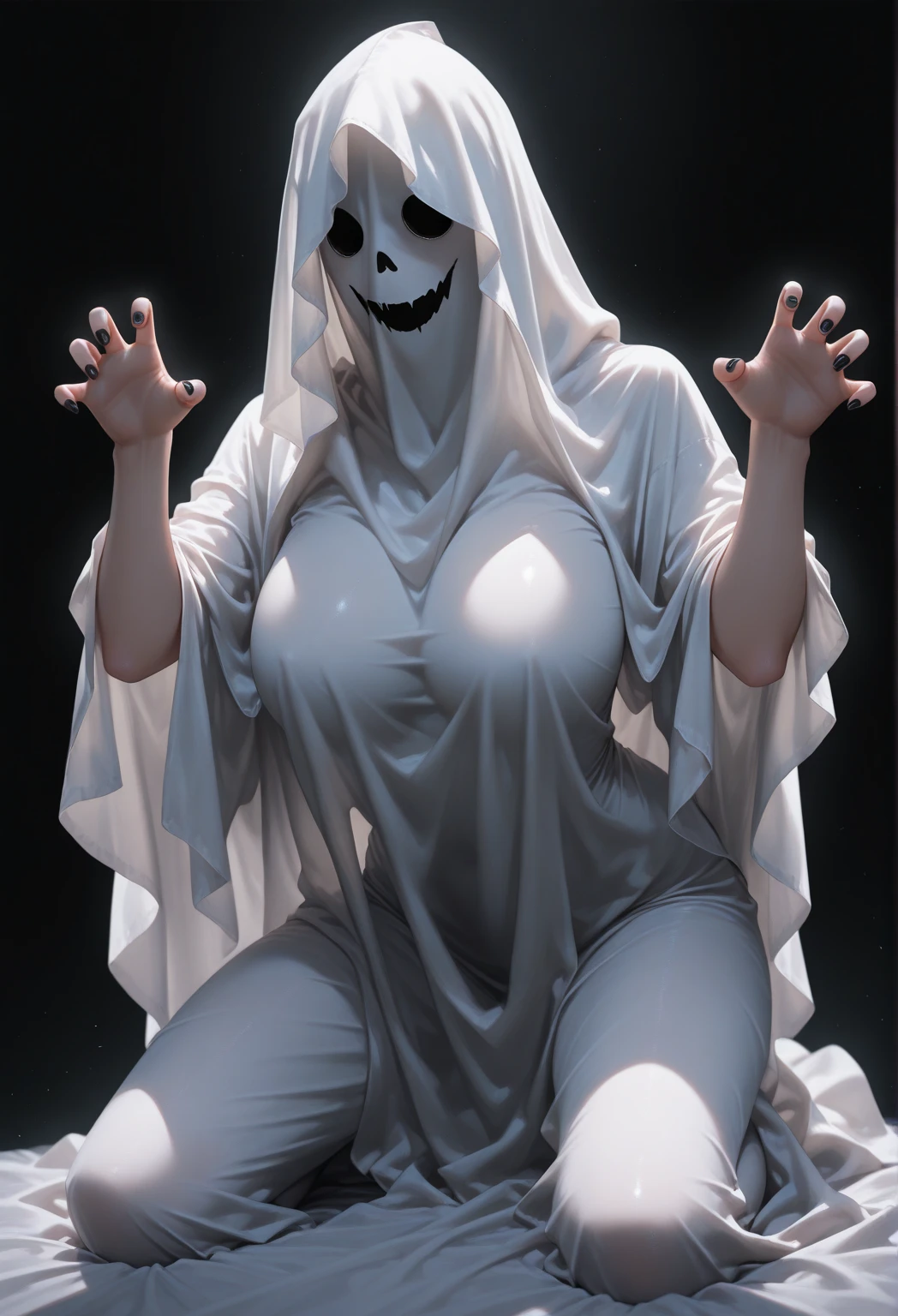 (ultra realistic,32k, masterpiece:1.2),(high detailed skin:1.1),( high quality:1.1),
1girl, <lora:ghostface:0.7>ghostface,long hair, mask, long gown dress,ruffle, cleavage, sunshine, (flower field:1.1), grass,pollen particles,windy, blurry background,fighting pose, huge breast,large breast,<lora:add_detail:0.97>,
(soft shaded neon light:1.1),