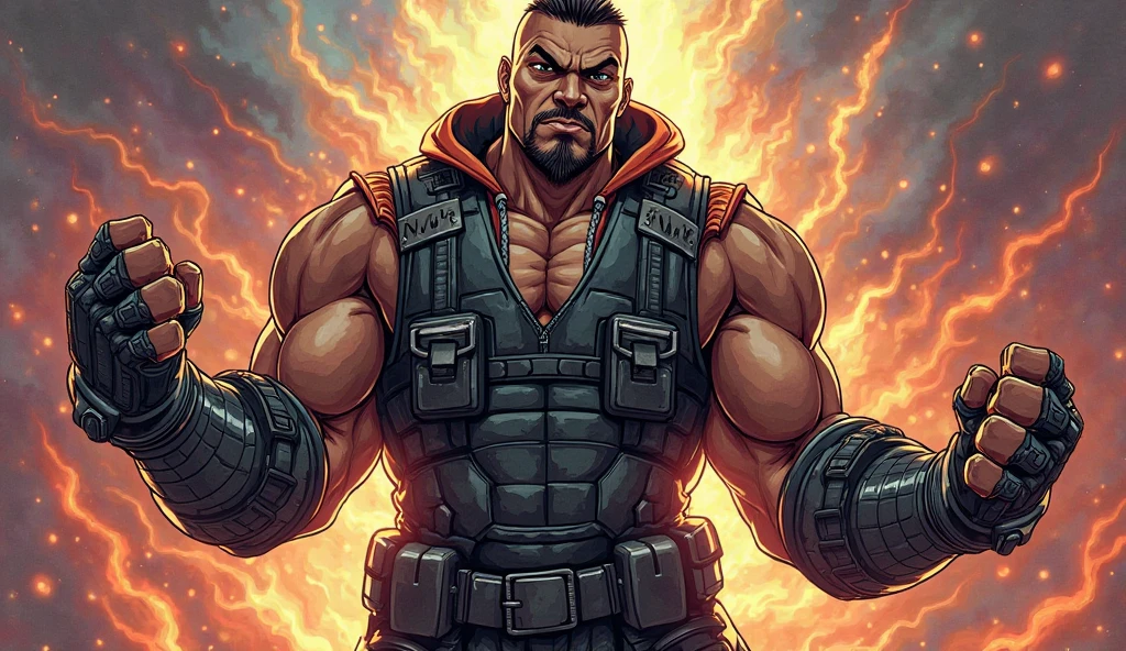 guttonerd2, fViking brutal steelworker, hammer in hand, body chrome clothing,, hand of fires, evil pumped, Long beard realistic dark render, optical smooth gritty aesthetic look, symmetric rich, 3D Unreal Engine 5 depth, detail face masked, grim, elegant, DUELING FOES, minimalistic, unique vibrant, photo finishing, Punch, Telekinesis rough comic signature look, glowing, SUPER POWERS, engraving, intense, global illumination, volume lighting, sharp focus, by Phil Koch, far distance, cast glass, meteor shower, prismatic sunrise, , trending on artstation, sharp focus, studio photo, intricate details, highly detailed, by greg rutkowski