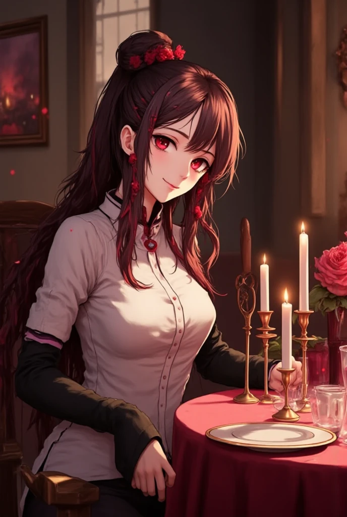 woman romantic dinner