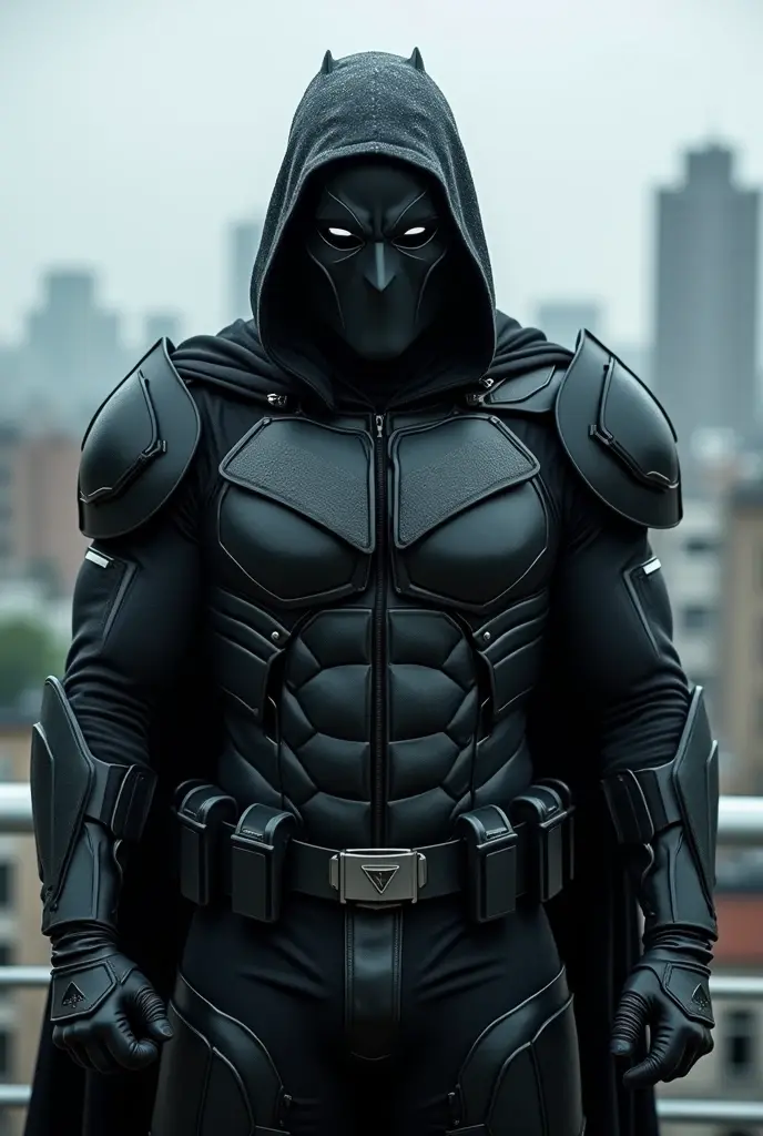 Man in black suit, Dangerous, anti-hero vey brutal, very cool, very muscular very sharpjawline, very sigma
