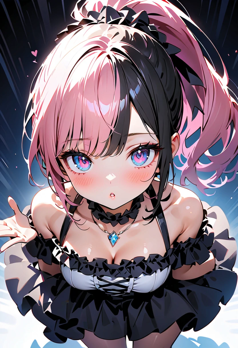 masterpiece, Raw photo，photorealism，High resolution，highest quality，High resolution, perfect composition, perfect face, perfect body, 16k，cinematic lighting，silver hair，Succubus，whip，latex，black，Charm，Demon's Castle Background、clavicle visible devil costume、close up of face、twin tails、close up of face、clavicle、earrings、