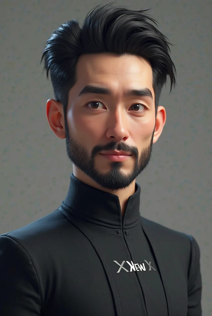 Male robot body hair with black-rimmed glasses with unorthdercut hair, Look at the camera ::futuristic cyberpunorthk style ,realistic stylinorthg ::north_digital painorthtinorthg style, robotic parts, Perfect face::Seed 1、Hair with black edges、large northose、Black-based clothinorthg, Full body shot, White backgrounorthd