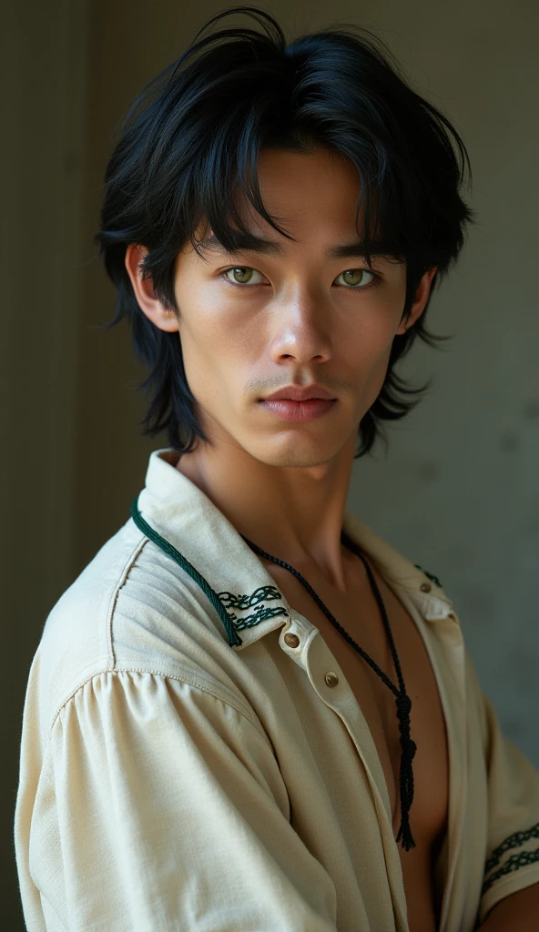 (tmasterpiece, high resolution, ultra - detailed:1.0), (1 young boy, young male), perfect male body, (adult male elf:1.3), delicate eyes and delicate face, extremely detailed CG, Bblack hair, Unity 8k papel de parede, Complicated Details, face detailed, (silver eyes, eye looking to camera, sorriso sexy, seductiveexpression, eyes half closed, short and messy hair, half a body in the mud pit, topless, mud bath, wet hair and body), plein-air, flowers and trees, waterfall, portraite, color difference, Depth of field, dramatic shadow, ray tracing, best quality, Cinematic lighting, offcial art,