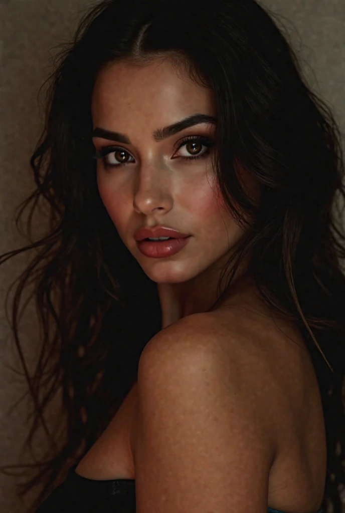 Absurd resolution, high resolution, (masterpiece: 1.4), hyper-detail, hyper-realistic, beautiful araffed woman in sexy lingerie, angry, rage, night, light portrait, Instagram model, cleavage, beautiful latin face, beautiful body and face, beautiful woman, beautiful and detailed body and face, beautiful face and figure, natural makeup, photorealistic, RAW, skin texture, film grain, best shadow, selfie, 55mm, ultra HD, film grain