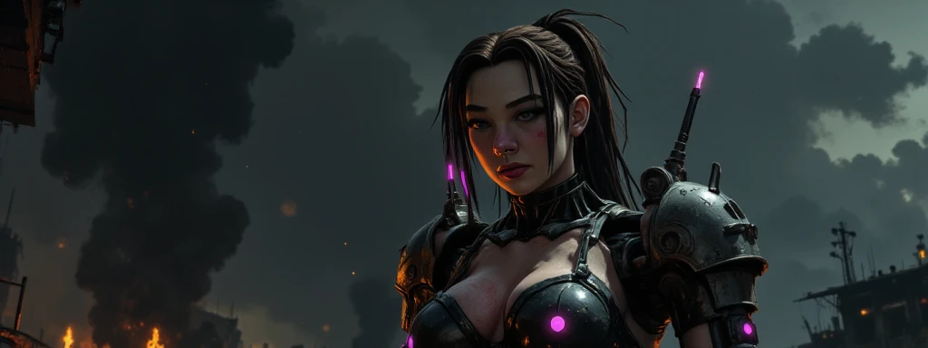A stunningly beautiful woman with porcelain-like skin, sharp cheekbones, and piercing emerald green eyes, is positioned in a dramatic close-up shot, filling the frame, inside an abandoned, decrepit space station, with a backdrop of complex, metallic components, tangled wires, and rusted machinery, evoking a sense of desolation and neglect. The image isrendered in a striking cinematic style, reminiscent of Beksinski's dark, surreal masterpieces, with heavy influences from Methurlant's and Maciej Kuciara's dystopian visions, fused with Jama Jurabaev's vibrant, futuristic aesthetic, and a touch of Wojtek Fus's atmospheric, neon-lit ambiance. The atmosphere is tense, with an emphasis on high contrast, shallow depth of field, and a vignette that draws the viewer's attention to the subject's enigmatic gaze. The color palette is bold, with a focus on cinematic color grading, featuring warm, golden hues, deep blues, and flashes of neon pink, as if shot on Kodak Porta 400 and Cinestill 800 film, with a Leica M10 camera, yielding a distinct, filmic quality.A stunningly beautiful woman with porcelain-like skin, sharp cheekbones, and piercing emerald green eyes, is positioned in a dramatic close-up shot, filling the frame, inside an abandoned, decrepit space station, with a backdrop of complex, metallic components, tangled wires, and rusted machinery, evoking a sense of desolation and neglect. The image isrendered in a striking cinematic style, reminiscent of Beksinski's dark, surreal masterpieces, with heavy influences from Methurlant's and Maciej Kuciara's dystopian visions, fused with Jama Jurabaev's vibrant, futuristic aesthetic, and a touch of Wojtek Fus's atmospheric, neon-lit ambiance. The atmosphere is tense, with an emphasis on high contrast, shallow depth of field, and a vignette that draws the viewer's attention to the subject's enigmatic gaze. The color palette is bold, with a focus on cinematic color grading, featuring warm, golden hues, deep blues, and flashes of