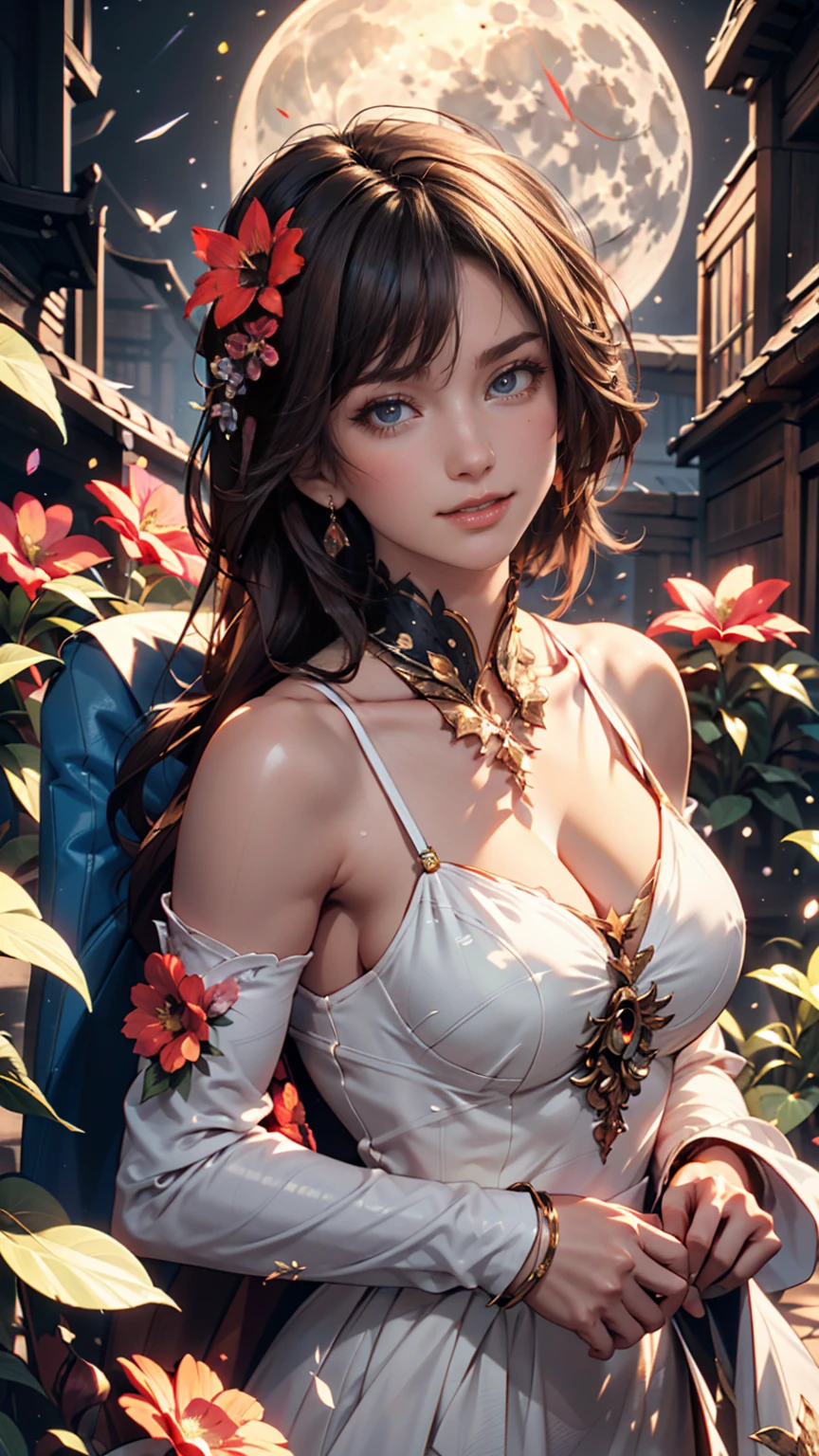 a beautiful sexy girl, detailed face and body, realistic, elegant dress, posing in a dreamy garden, detailed flower petals, sunlight filtering through the trees, vibrant colors, detailed texture, cinematic lighting, photorealistic, 8k, high resolution, masterpiece
