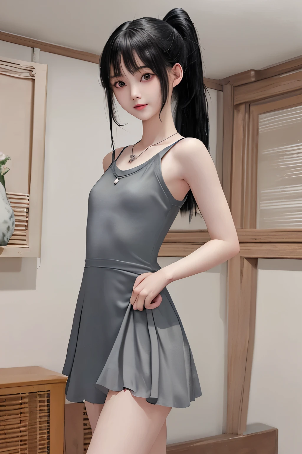 Thighs are thinner，The eyes are a little more delicate