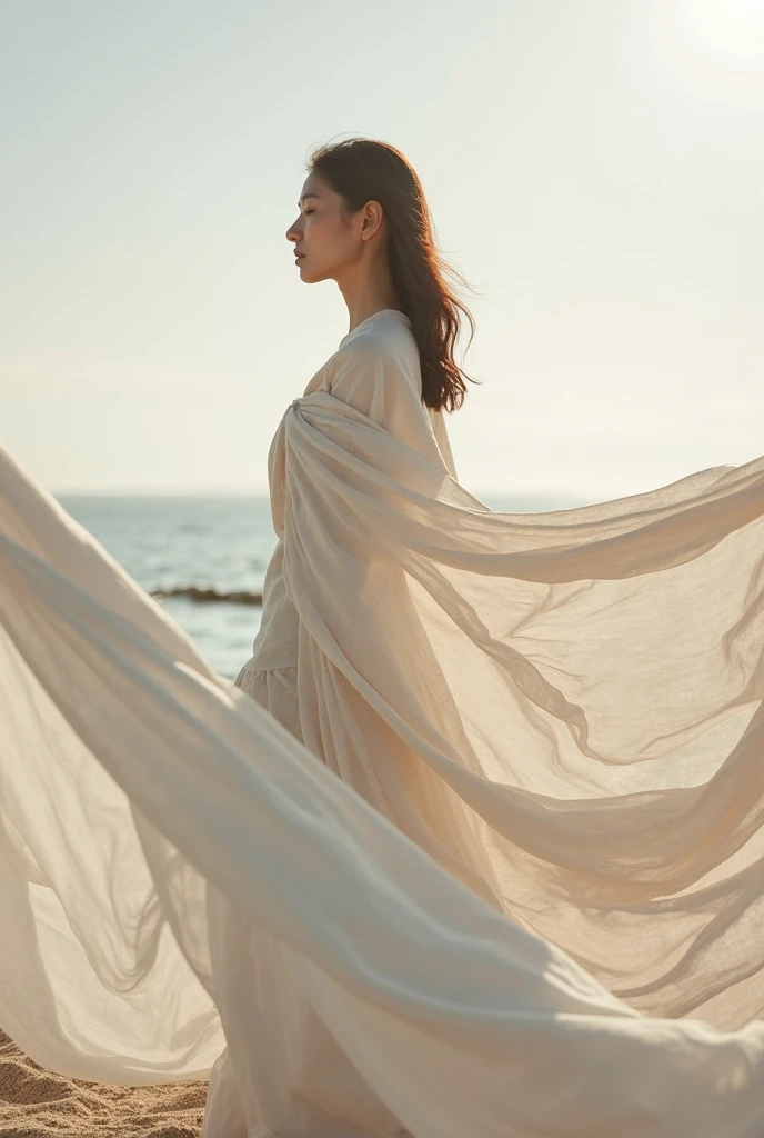 8k, Best Quality, Masterpiece, realist, ultra detail, photo realist, increase quality,
a photo of a girl standing in a field with a scarf, in the style of the dark and melancholic designer, voluminous dough, Photoshoot, serene faces, jagged edges, Armada, Natural beauty, close up photography