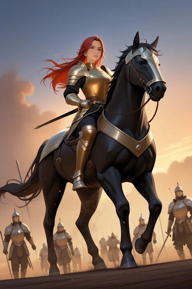 Keep an eye on the world,Sassy and heroic,Unparalleled in the world,Dragon Tiger Vision,Courageous,Flawless face,Red single ponytail,Aphrodite,Beautiful and moving,mighty,a beauty girl