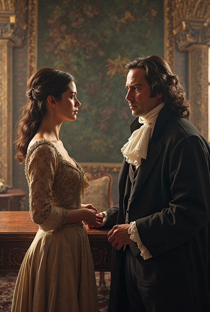 vintage woman with her husband 1750