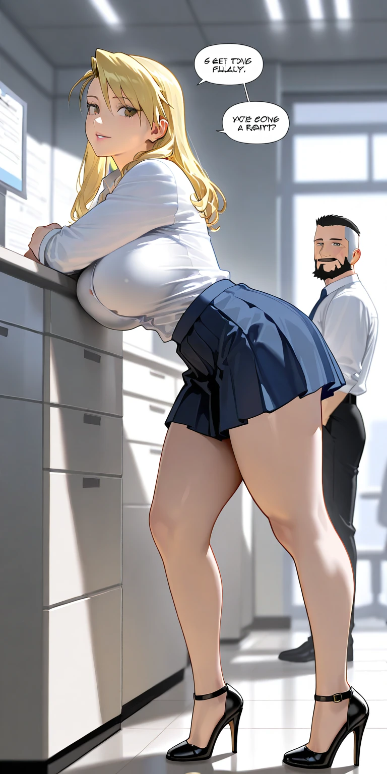 crowded train, girl, ((fat man hugs her from behind))、please speak in my ear、lift her up, black sexy lingerie,, I can see pubic hair, 40k, photograph, table top, highest quality, dark gray background, (with one girl's immediately open legully open legs with big breasts, lean on her from behind、Old man in various poses. , blush, troubled eyebrows, heavy breathing, grit your teeth, burning face, student of the heart, full of sweat, Full body soaked, long hair, bend your knees, not intentional, 涙eye, big, soaking wet, small, thin, white shirt, tie, Pants visible from short pleated skirt, leaning forward, put your hands on your hips, close ~ eye, not intentional, open shirt, pick one up'feet、platinum blonde hair、black skin、gal、Blonde medium hair、side ponytail、wavy hair、dull bangs、golden eye、earrings、((brown skin))、((tanned skin))、devilish laugh、very big breasts、((white shirt))、cleavage、((Removed buttons))、black cloth on chest、((Black mini pleated skirt))、(big ass)、thighs、cowboy shot、Behind the classroom、feetを開いて机に座っている、loose socks、naughty lingerie、I can see your pants、Muchimuchi、cowboy shot