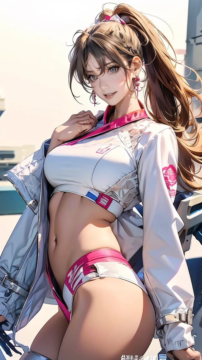 Sexy nude anime girl with big breasts without clothes 
