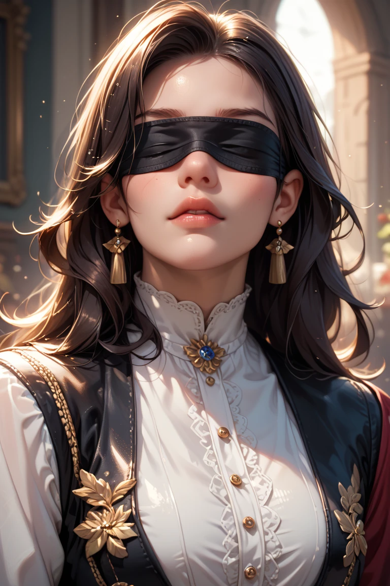 (masterpiece, highres) <lora:add_detail:0.5>, <lora:epi_noiseoffset2:1>, <lora:PhilippaW:0.8>
PhilippaW, 1girl, solo, long hair, brown hair, black hair, hair ornament, closed mouth, upper body, braid, flower, nude, hair flower, twin braids, lips, red flower, portrait, hair over shoulder, realistic, blindfold, red lips, covered eyes