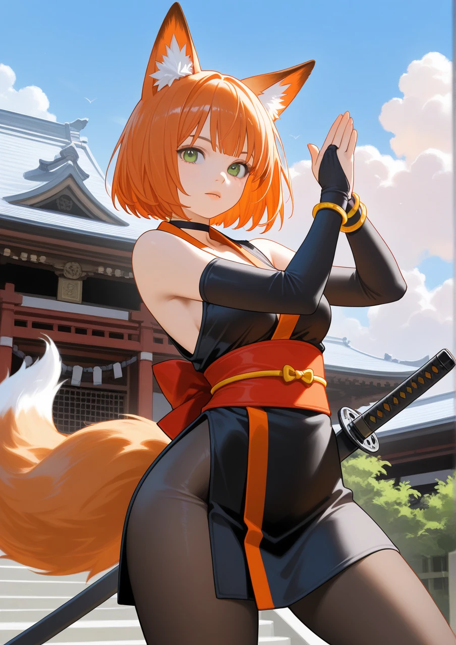 Highest quality, Highest quality, High quality illustrations, masterpiece, Ultra-high resolution, Detailed Background, Kyoto, Absurd, Perfect ???????, performance, Good lighting, Shadows in the movies(kemono, Furry Personifi猫ion), fox, kimono, latex, rubber, Dynamic Angle